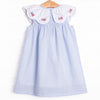Waving in the Wind Embroidered Dress, Blue