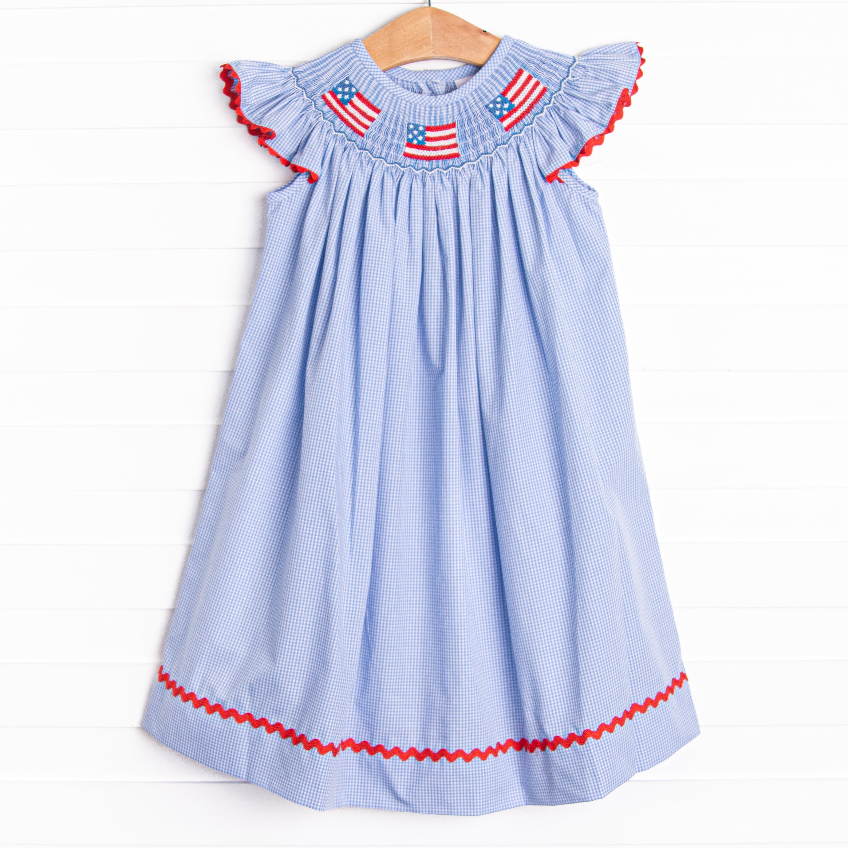american flag dress Salute The Flag Smocked Dress, Blue – Stitchy Fish