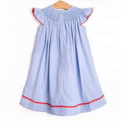 Salute The Flag Smocked Dress, Blue