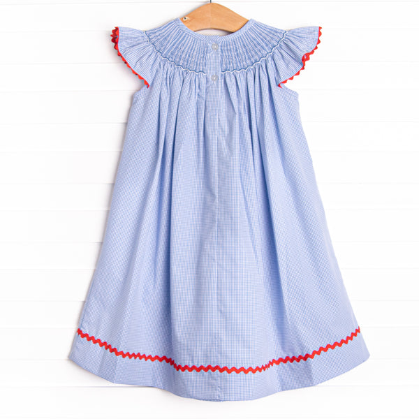 Salute The Flag Smocked Dress, Blue