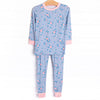 Blue Magnolia Bamboo Pajama Set, Blue