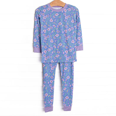 Periwinkle Perennials Bamboo Pajama Set, Purple