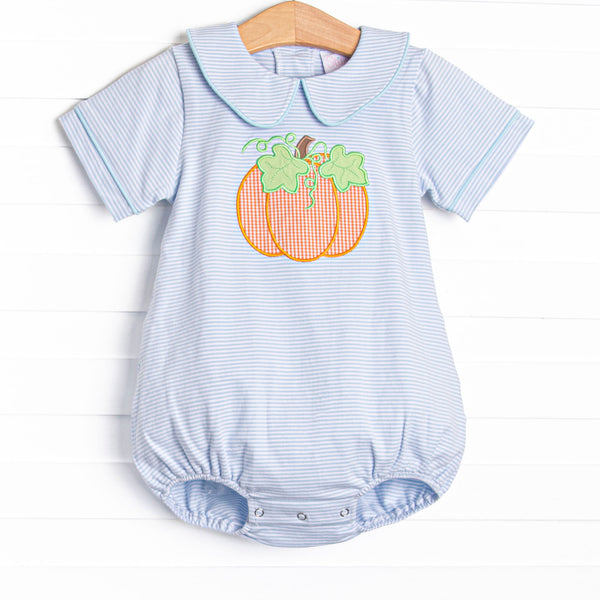 Peter Pumpkin Applique Collared Bubble, Blue