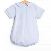 Peter Pumpkin Applique Collared Bubble, Blue