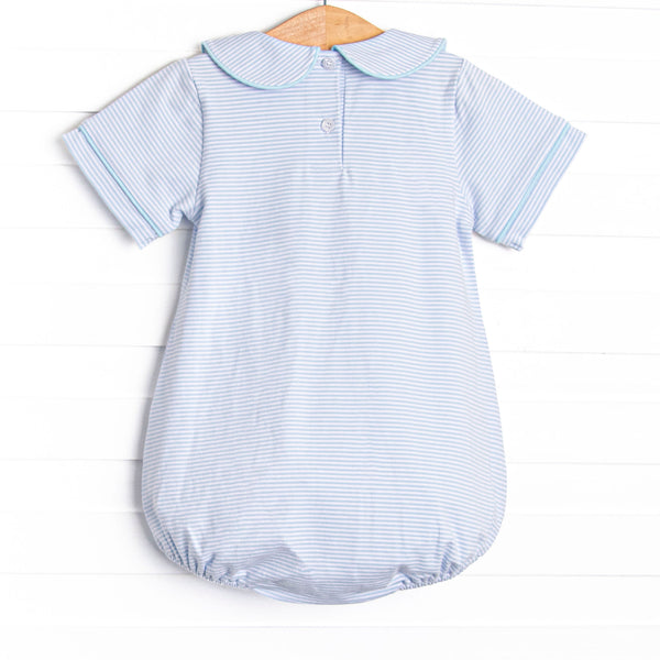 Peter Pumpkin Applique Collared Bubble, Blue