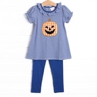 Bewitched Beauty Applique Legging Set, Blue