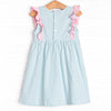 Lillie Flutter Pima Dress, Mint Stripe