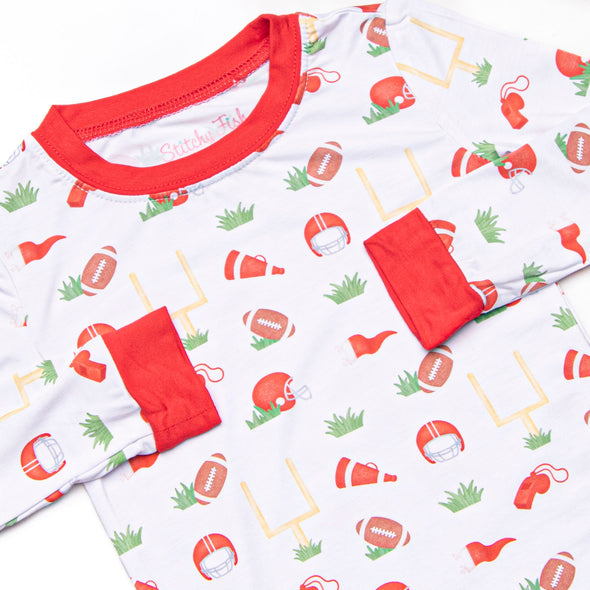 Down Field Dreamer Bamboo Pajama Set, Red