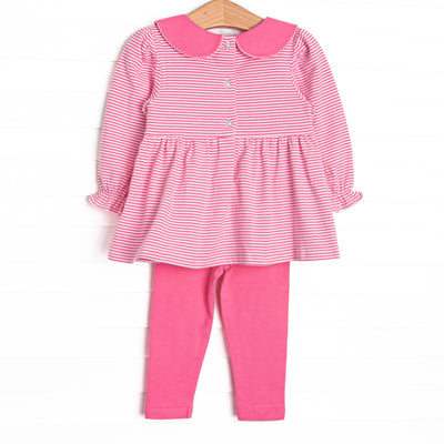 Perk Up Petals Smocked Legging Set, Pink