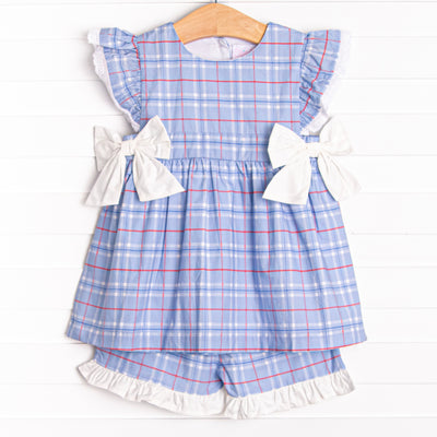 Proud and True Ruffle Short Set, Blue