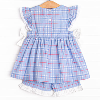 Proud and True Ruffle Short Set, Blue