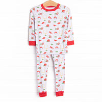 Down Field Dreamer Bamboo Pajama Set, Red