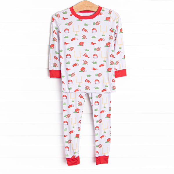Down Field Dreamer Bamboo Pajama Set, Red