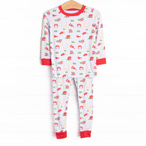 Down Field Dreamer Bamboo Pajama Set, Red