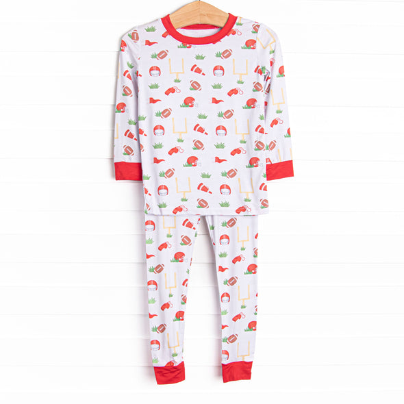 Down Field Dreamer Bamboo Pajama Set, Red