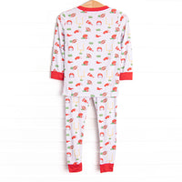Down Field Dreamer Bamboo Pajama Set, Red