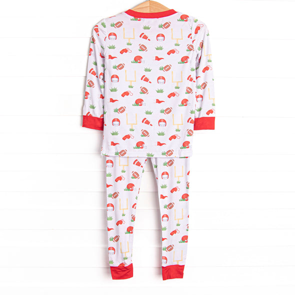 Down Field Dreamer Bamboo Pajama Set, Red