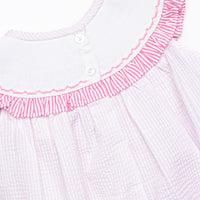 Sunflower Summer Smocked Bishop Dress, Pink