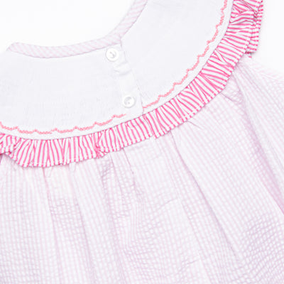 Sunflower Summer Smocked Bishop Dress, Pink