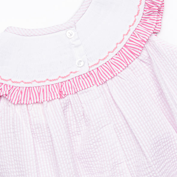 Sunflower Summer Smocked Bishop Dress, Pink