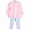 Emory Legging Set, Pink and Blue Stripe