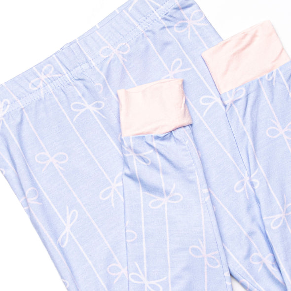 Ribbon Rows Bamboo Pajama Set, Blue