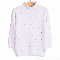  Featuring the coziest colorful dot knit material, a rolled neck detail, and long sleeves. 