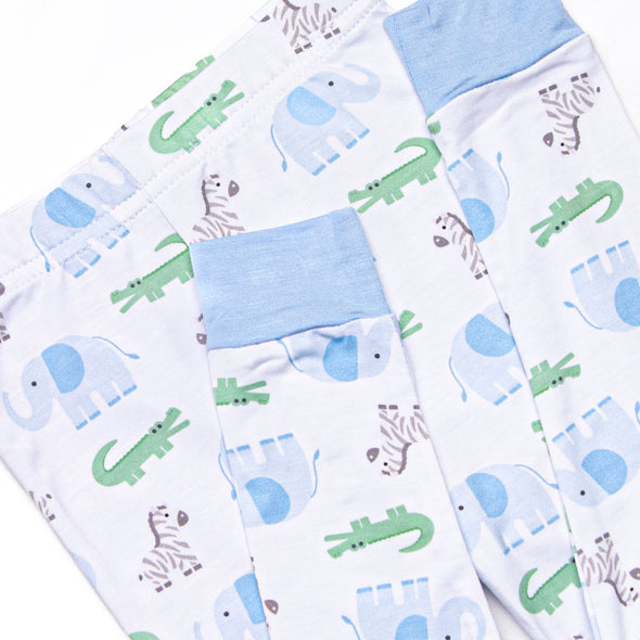 Zoo Park Pals Bamboo Pajama Set, Blue