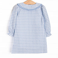 A Moment for Memories Long Sleeve Dress, Blue