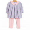 Lovely Lilacs Collared Legging Set, Purple