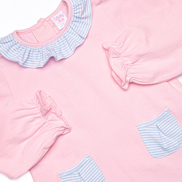 Emory Legging Set, Pink and Blue Stripe