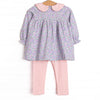 Lovely Lilacs Collared Legging Set, Purple