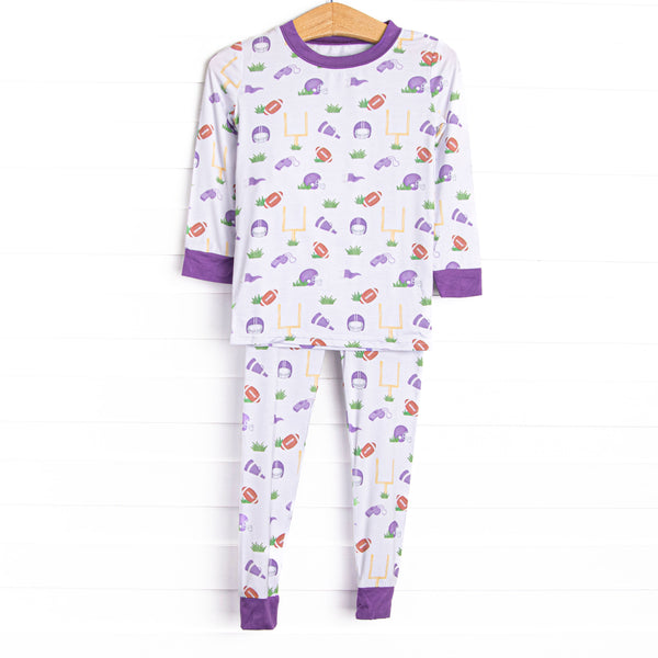 Down Field Dreamer Bamboo Pajama Set, Purple