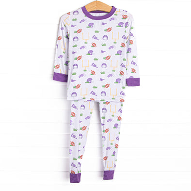 Down Field Dreamer Bamboo Pajama Set, Purple