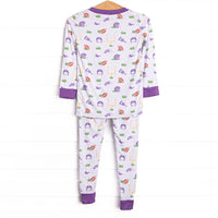 Down Field Dreamer Bamboo Pajama Set, Purple
