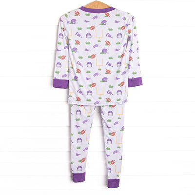 Down Field Dreamer Bamboo Pajama Set, Purple