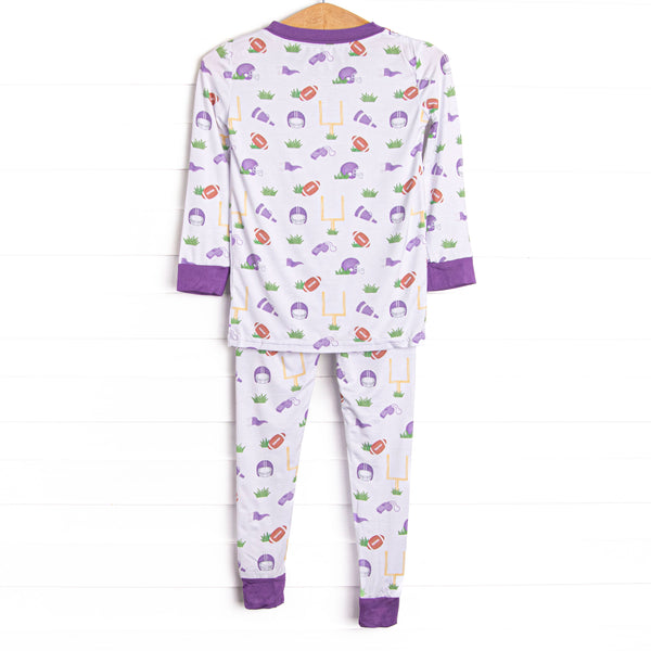 Down Field Dreamer Bamboo Pajama Set, Purple