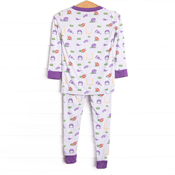 Down Field Dreamer Bamboo Pajama Set, Purple