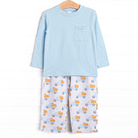 Pumpkin Pickup Pant Set, Blue