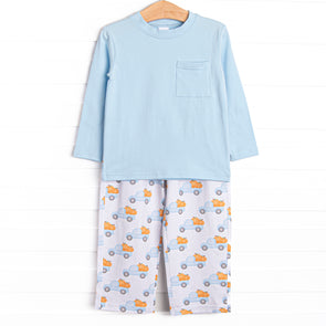 Pumpkin Pickup Pant Set, Blue