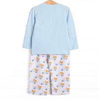 Pumpkin Pickup Pant Set, Blue
