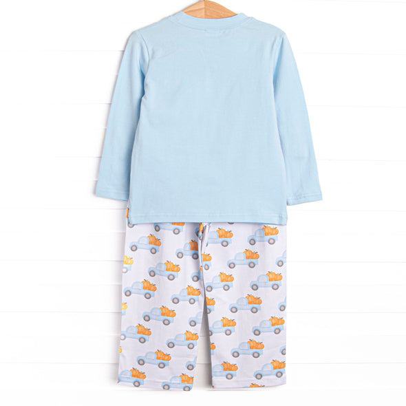 Pumpkin Pickup Pant Set, Blue