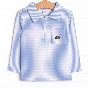 Beagle Blue Pima Embroidered Shirt, Blue