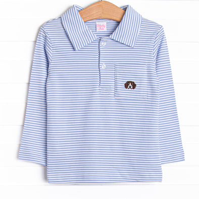 Beagle Blue Pima Embroidered Shirt, Blue