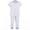 Seasonal Swim Bamboo Pajama Short Sleeve Set, Blue