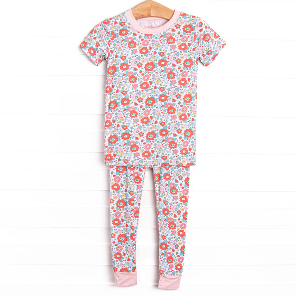 Petal to the Metal Bamboo Pajama Short Sleeve Set, Pink