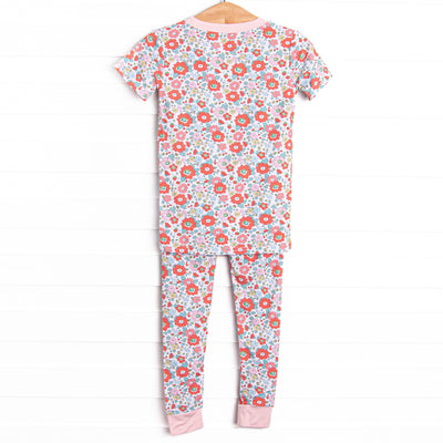 Petal to the Metal Bamboo Pajama Short Sleeve Set, Pink