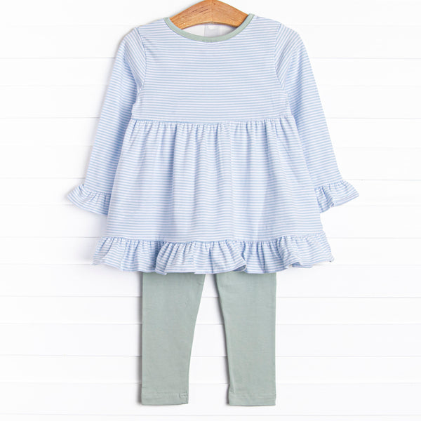 Lyla Legging Set, Light Blue Stripe