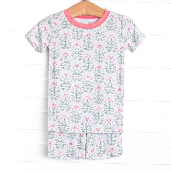 Petals in the Pond Bamboo Pajama Short Set, Green