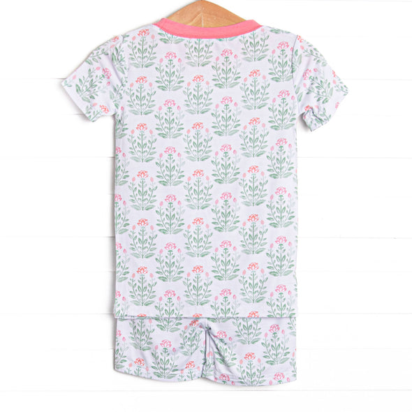 Petals in the Pond Bamboo Pajama Short Set, Green